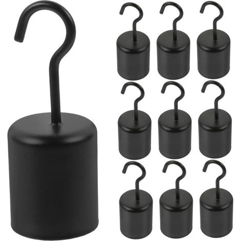 ALLIANDIS10 pièces Crochet Suspendu Vintage Métal Noir pour Suspension Luminaire Lot de Résistant pour Eclairage Intérieur et Extérieur Accessoire Rétro pour Corde de Suspension