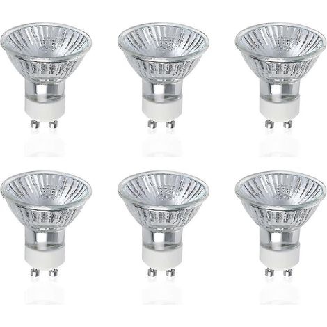 Ampoules halogènes GU10, lot de 6 spots halogènes GU10 50 W, 220-240 V CA, 700 lumens, angle de faisceau de 40°, blanc chaud 2800 K, D (1/5)