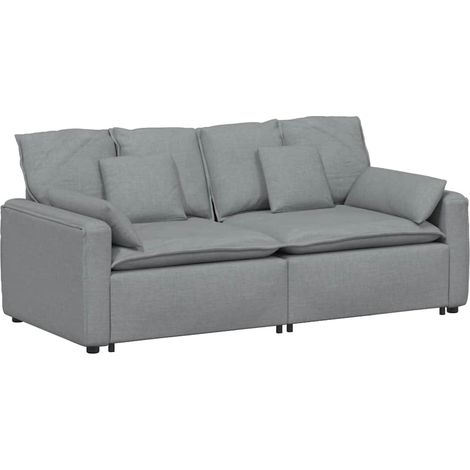 vidaXL Divano Modulare con Cuscini Grigio Chiaro (1/5)