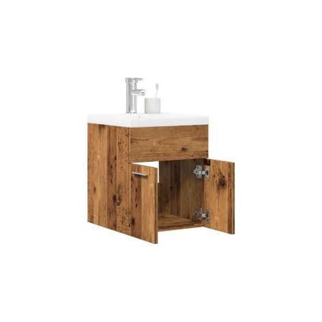 Ensemble de meubles salle de bain 2 pcs bois d'ingénierie (1/5)