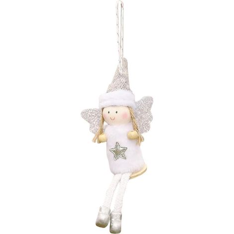 Pendentif de Noël Poupée Ange en Tissu Résistant, Décoration à Suspendre au Sapin de Noël