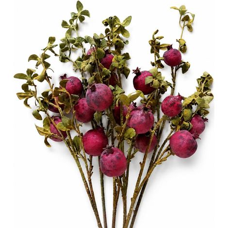Pack of 6 x 75cm Artificial Pomegranate Stem Artificial Purple (1/5)