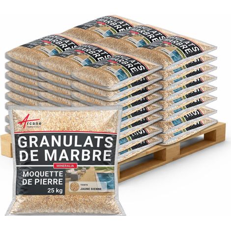 Granulats moquette de pierre marbre - Drainant & haute résistance - 1200 kg (jusqu'à 72 m²) Jaune Sienne - ARCANE INDUSTRIES