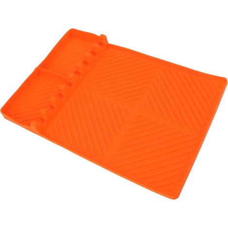 Tapis de cuisson en silicone pour barbecue, 8 trous, 40,6 x 29,2 cm, antidérapant, résistant à la chaleur, facile à nettoyer, accessoire de cuisine pour barbecue, orange (1/5)
