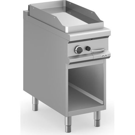 Plancha à gaz - 40 cm - Plaque lisse chrome dur - Avec meuble - Arilex