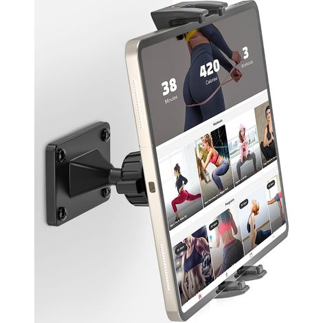 Support Tablette Mural, Support Mural pour Tablette avec Base en Métal Robuste, Support Tablettes Compatible avec Tablettes, Téléphone Portable de 4,7 à 12,9" (1/5)