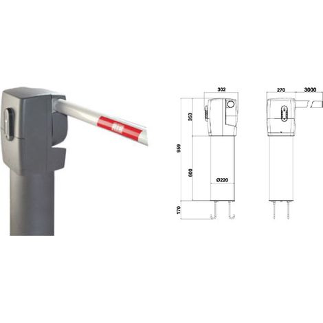 Barrieres Avec Lisse - President 24V 3 Metres - RIB