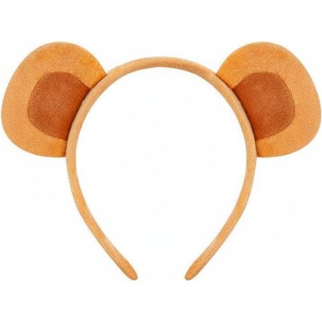 Plush Monkey Hair Circle Headband Ears Accessory Soft Fabric and Fluffy Sponge for Long-Lasting Comfort Halloween Costumes Performances, Yellow-Brown, Monkey Ears (1/5)