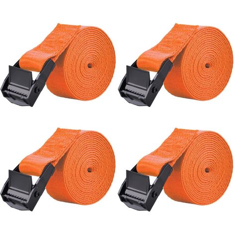 Spanngurte 200kg, 25mm Breite, 2m Länge, 4 Stück, ohne Haken