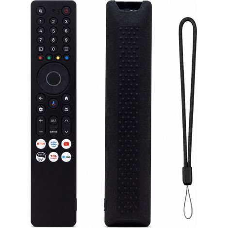 Housse en Silicone Noire pour Télécommande TV Compatible avec TCL RC833A, Antipoussière et Antichoc (1/5)