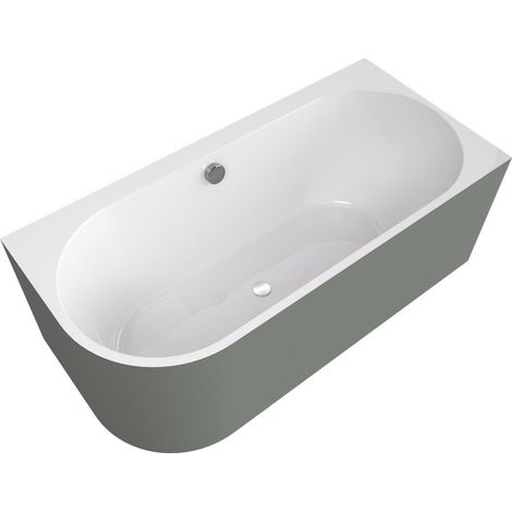 ASTRA R MONOLITH Baignoire asymétrique 160x75x60cm, Blanc/verde (1/4)