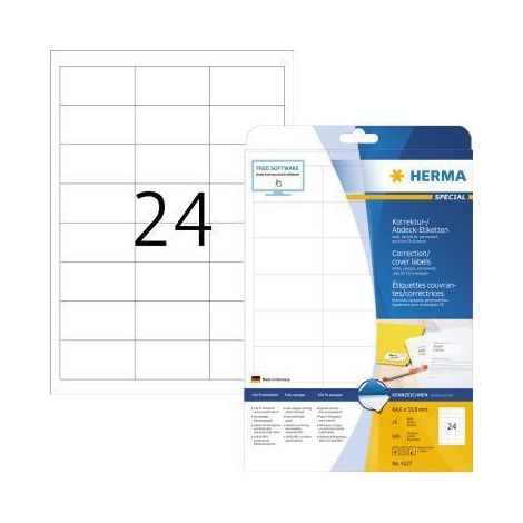 HERMA Etikett 4227 64,6x33,8mm A4 weiß 600 St./Pack. (1/3)