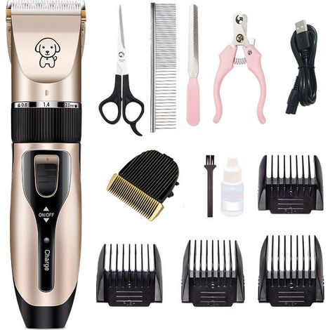 Tondeuse Chien Poil Long Epais Tondeuse Animaux sans Fil Rechargeable Tondeuse Chat Faible Bruit Lame Détachable Lavable