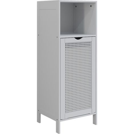 mobiletto bagno Liora, Bianco, 36 x 98 cm con cesto portabiancheria, Vicco (1/5)
