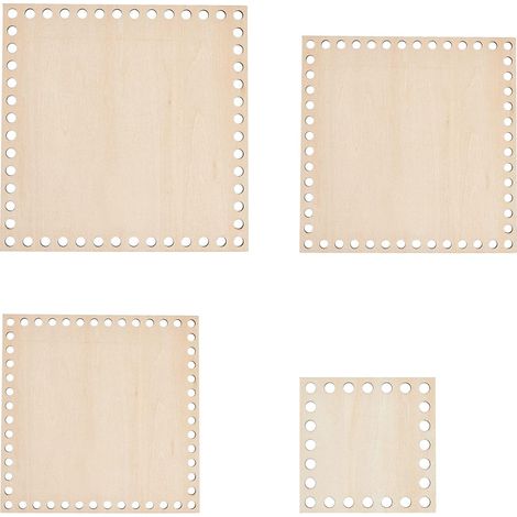 Misure 10/15/17/20 cm, foro: 8 mm, base quadrata in legno del cestino (1/5)