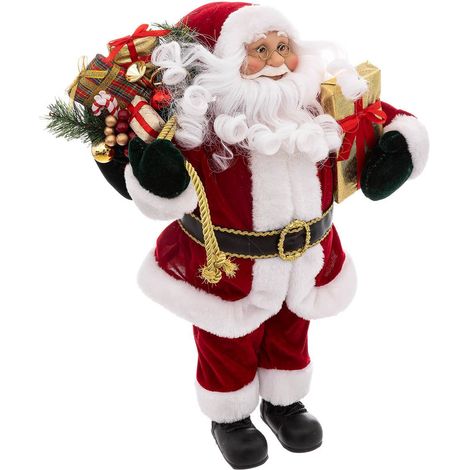 Babbo natale di velluto rosso 45cm - Feeric lights & christmas