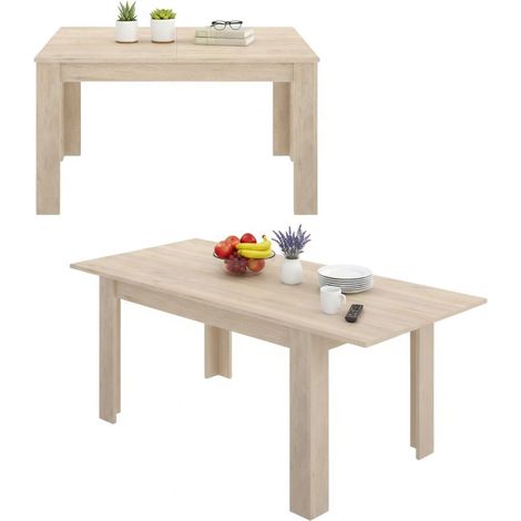 Tavolo allungabile Caladora, Consolle estensibile multiposizione, Tavolo da pranzo con allunga, 140/190x90h77 cm, Rovere