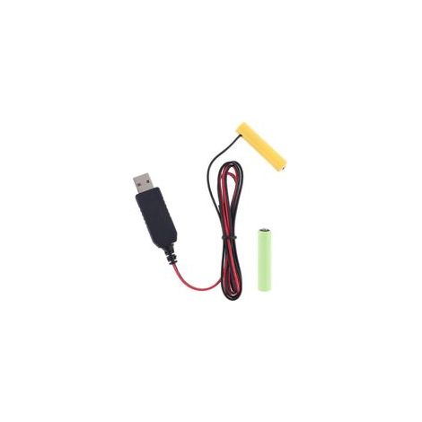 Adaptateur USB 5V vers piles 1,2V 2,4V 3,6V 4,8V pour lampes LED, jouets et décorations - 2 piles AAA 2,4V