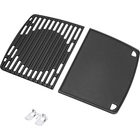 Set aus 2 gusseisernen Grillrosten und Grillplatte für Enders Urban, Urban Pro, Explorer, Explorer Pro Gasgrills - Robustes Gusseisenzubehör - Wendbare Grillplatte - 2er-Set für Grills (1/5)