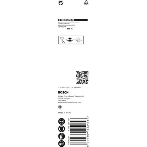 BOSCH EXPERT HEX-9 HardCeramic Bohrer, 10 x 90 mm. Für Dreh- und Schlagbohrer