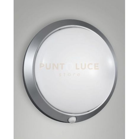 ARMILLA PLAFONIERA D.30CM ARGENTO IP44 1 LUCE ATTACCO E27 CON SENSORE MOVIMENTO