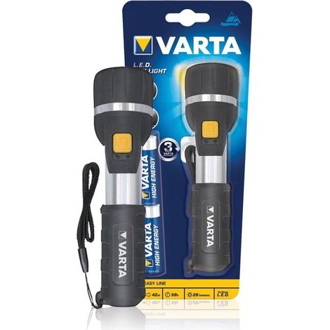 Varta 16610101421 Day Light Torcia LED 3 LED 5mm 25 lumen 40m 2 pile AA incluse colore Nero (1/2)