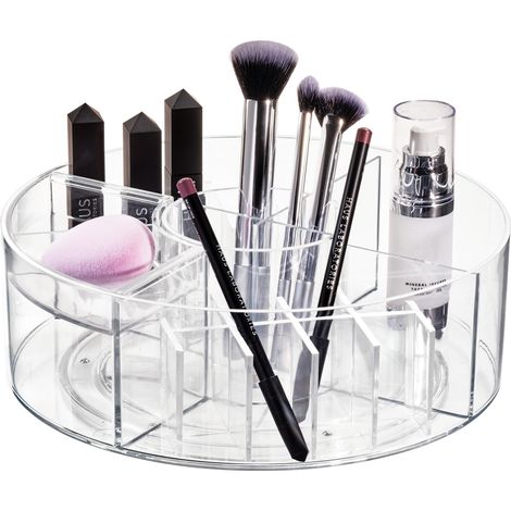 Rangement Maquillage tournant, Coffret beauté Personnalisable Collection, Makeup Organizer en Plastique pour Maquillage et Accessoires, Transparent (1/5)