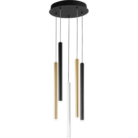 "Sospensione LED PYPE a 5 pendenti multicolore 35W con funzione CCT"
