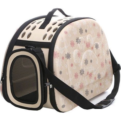 Sac Transport pour Chien Chat Pliant Sac à Main Bandoulière Petit Respirant Pet Carrier Voyage De Plein air