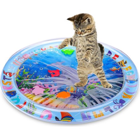 Wassersensorische Spielmatte für Katzen, Katzenspielzeug für gelangweilte Wohnungskatzen, Katzen-Kick-Spielmatte, interaktives Spielzeug für Katzen