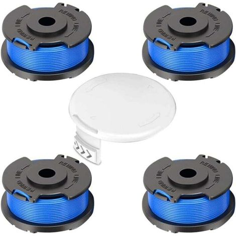 4 Pack Bobine Fil Coupe Bordure remplacements pour Ryobi One + AC14RL3A 18v 24v 40v Coupe Bordures, Bobine Ø 1,6mm, Longueur 20,11m (4 Bobine Fil Coupe Bordure,1 Couvercle)