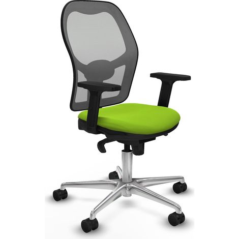 Jorquera sincro malla gris similpiel pistacho brazos 2D base aluminio ruedas 65mm nailon (1/5)