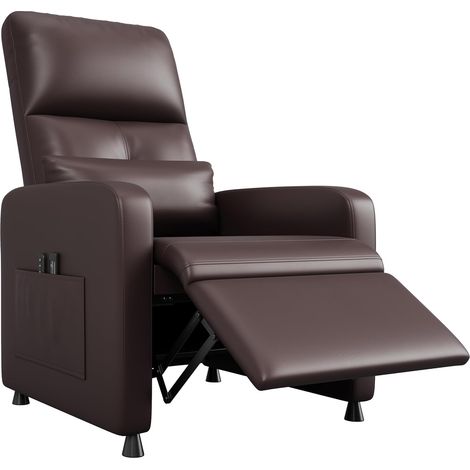 Fauteuil Relax Électrique avec Massage, Chaleur, Fonction Lift & Repose-Pieds Extensible – Cuir PU, Dossier Haut, USB, Porte-Gobelets – Marron 26A Norme Européenne (1/5)