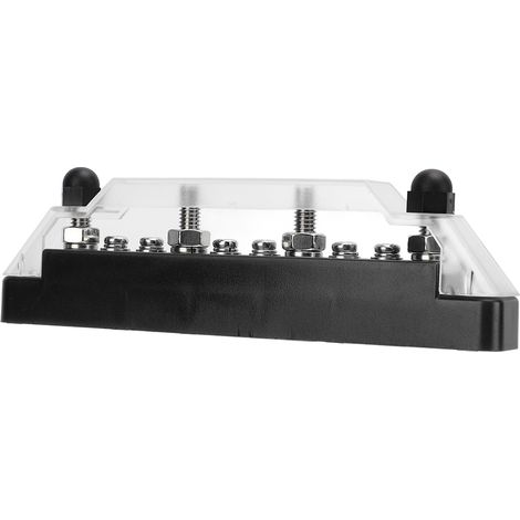 Distributeur de puissance 10 voies négatif noir, bornes M6 x4 et vis M4 x6 pour voiture, camion, bateau, camping-car. (1/5)
