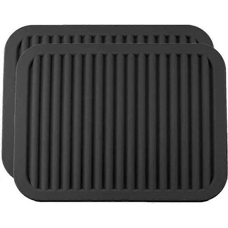 Dessous de plat en silicone chaud et isolant, imperméable, pour la cuisine et les repas (noir) (1/4)