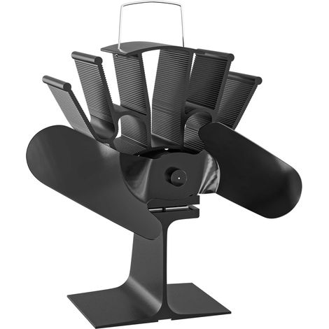 Aérateur de poêle à bois – 2 Hélices – 1100 tr/min – 70-350 °C – Autoalimentation thermique par Chaleur Sans courant – Distribution… Wiltec (1/5)