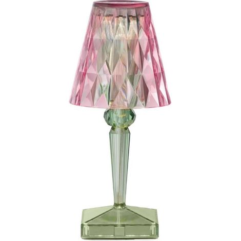 Lampada da tavolo a batteria Rosa e Menta Kartell Battery 09140RV