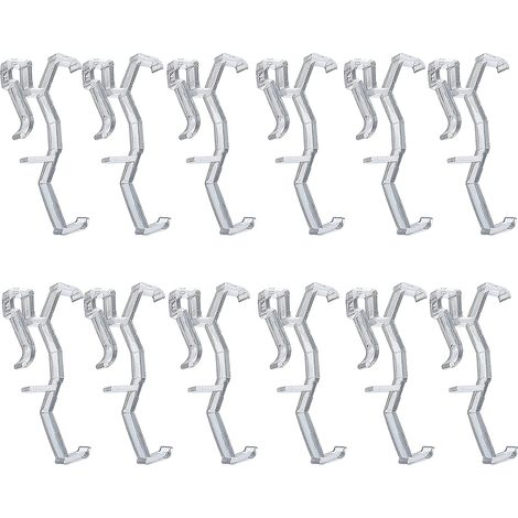 12 Clips de cantonnière, Plastique transparent, Fixation invisible, Pour stores bois 5 cm, Lamelle arquée 64 mm(Q3 : Nouveaux produits pour le mois d'août) (1/5)