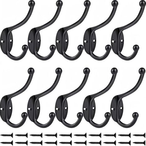 10 Pcs Rétro Crochet Patère Porte Manteau Mural Vintage Crochet de Porte Métal pour Salle de Bain Cuisine Chambre Entrée