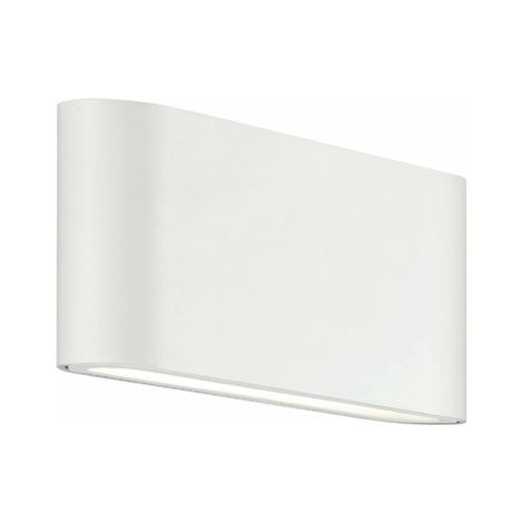 Applique Murale Extérieure LED 2x3W Direct/Indirect IP65 Blanc Sablé ZAMBELIS E238-W - 82 deg - Blanc chaud - 3000K