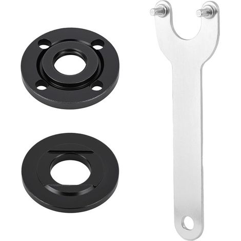 Juego de herramientas para amoladora angular - Llave para tuerca de brida - Disco de repuesto - Universal 125 mm - Metal fundido - Negro (1/5)
