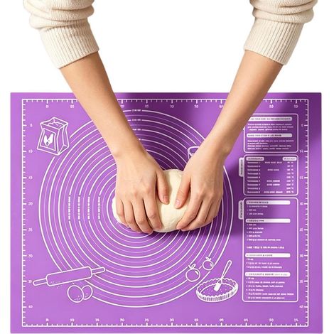 Feuille de tapis de pâte réutilisable, tapis de comptoir antidérapant, 23,62 17,72 0,11 pouces pour la pâte avec accessoire de cuisine en silicone à prise facile pour la cuisson des gâteaux'-'- (1/5)