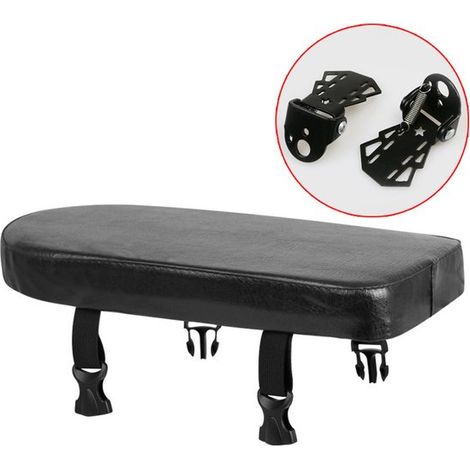 Siège arrière de vélo - Avec repose-pieds - Coussin pour porte-bagages - Siège arrière de vélo - Universel - Zwart (1/5)