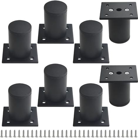 Lot de 8 Pieds de Meuble Ronds réglables de 6 cm, Pieds de Cuisine, Pieds de Rechange en métal pour Armoire, canapé, étagère, Table (1/4)