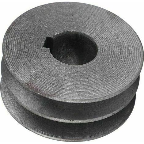 Poulie métallique à double fente de 72 mm – Pour moteurs de coupe d'acier – Encoche de clavette de 8 mm – Diamètre intérieur de 24 mm – Poids : 523 g (1/4)