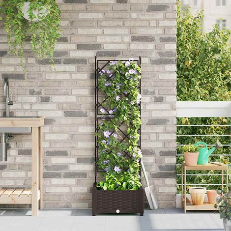 Vidaxl – Jardinière en plastique 40 x 40 x 125.5 cm – Résistante aux intempéries – Design moderne pour jardin et terrasse (1/5)