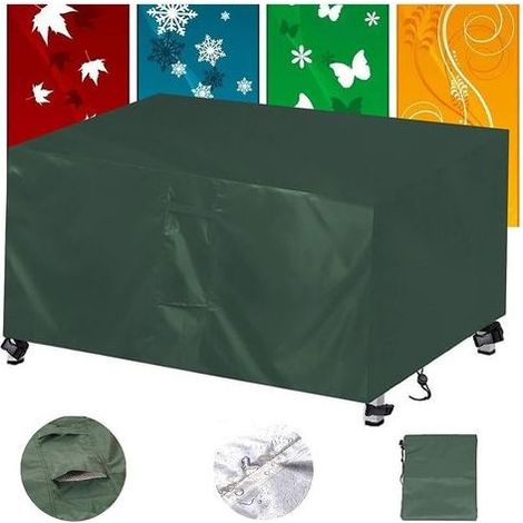 TAISHENGDA Gartenmöbelabdeckung, 420D Plane zum Schutz von Gartenmöbeln, wasserdicht, winddicht, atmungsaktiv, staubdicht und UV-beständig – Grün: 200 x 200 x 85 cm (1/5)