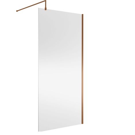 Balterley Wetroom Screen with Support Bar, 1000mm, Brushed Bronze