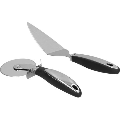 2-teiliges Pizzaschneider-Set aus Edelstahl mit rutschfestem Griff (1/5)