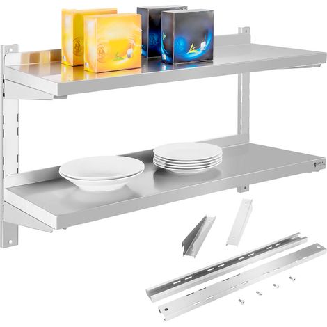 Estante de pared doble regulable en acero, 80cm (1/5)